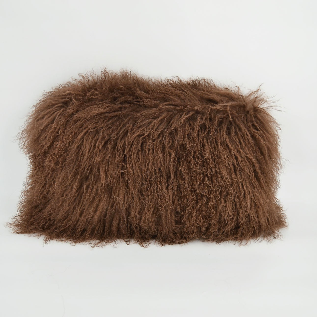 Tibetan/Mongolian Lamb Fur Pillow Cover Tan Brown