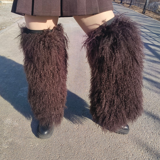 Mongolian / Tibetan lamb fur Leg Warmers