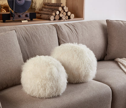 Tibetan/Mongolian Lamb Fur Ball pillows Many Colors Available