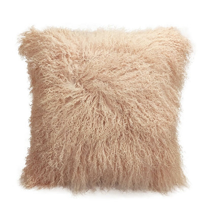 Tibetan/Mongolian Lamb Fur Pillow Cover Dusty Pink