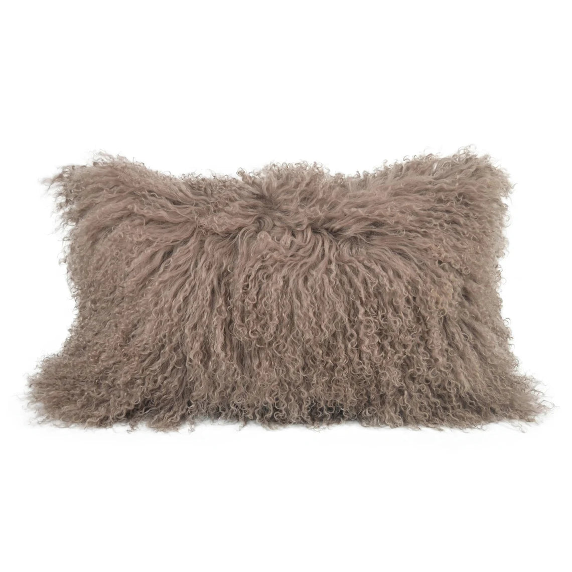 Tibetan/Mongolian Lamb Fur Pillow Cover Khaki