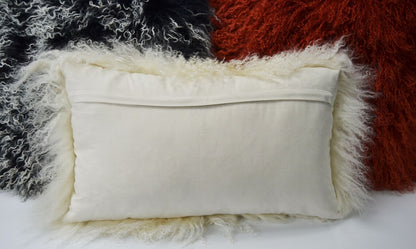 Tibetan/Mongolian Lamb Fur Pillow Cover Beige