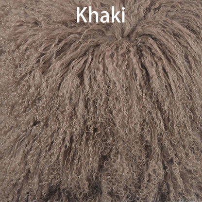 Tibetan/Mongolian Lamb Fur Round Rug