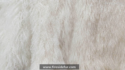 Tibetan/Mongolian Lamb Fur Round Rug