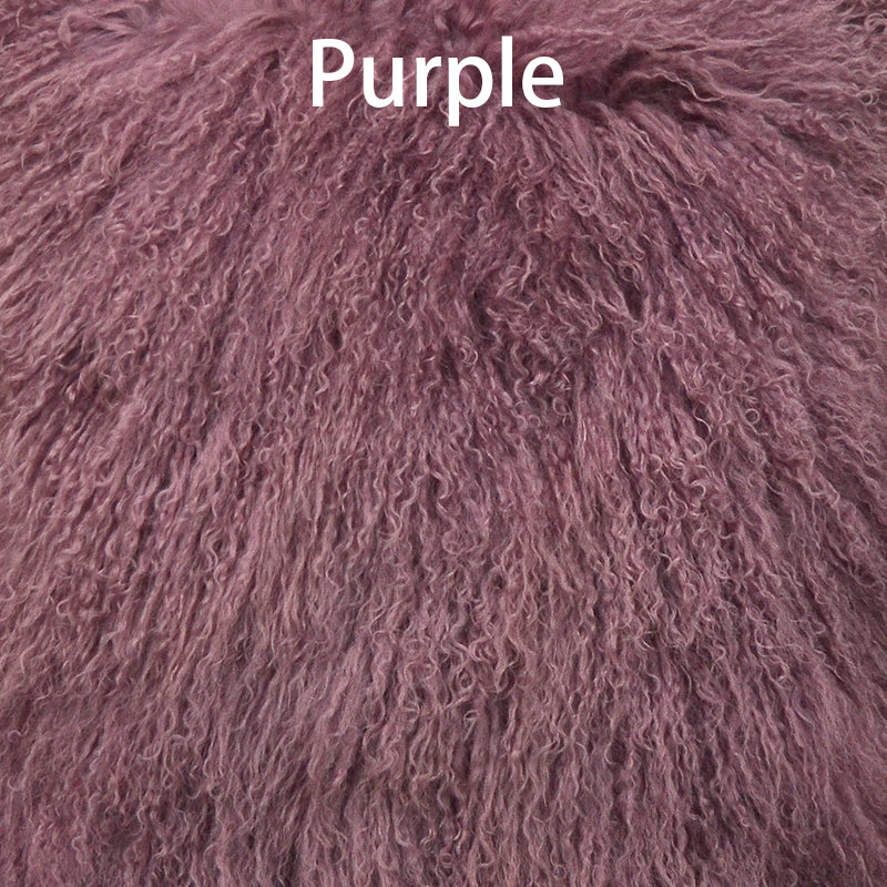 Double Sided Fur Tibetan/Mongolian Lamb Fur Round Pillow