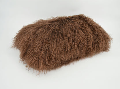 Tibetan/Mongolian Lamb Fur Pillow Cover Tan Brown